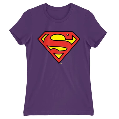 Sötétlila Superman - női rövid ujjú póló - Classic Logó