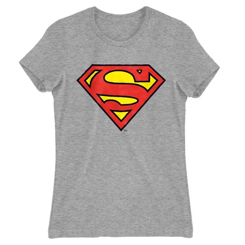 Sportszürke Superman - női rövid ujjú póló - Classic Logó