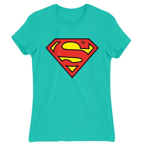 Türkiz Superman - női rövid ujjú póló - Classic Logó