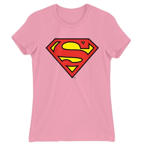 Világos rózsaszín Superman - női rövid ujjú póló - Classic Logó