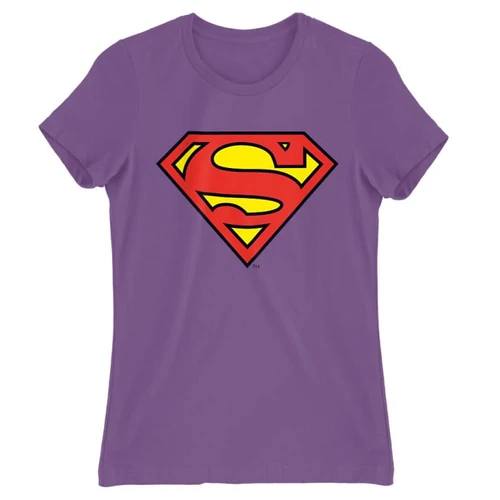Világoslila Superman - női rövid ujjú póló - Classic Logó