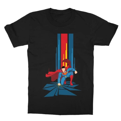Fekete Superman gyerek rövid ujjú póló - Superman Smash
