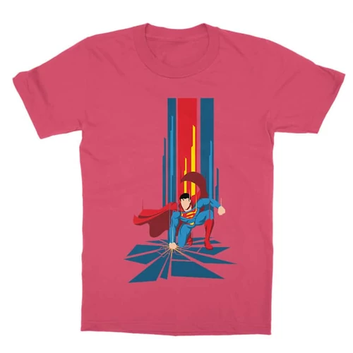 Pink Superman gyerek rövid ujjú póló - Superman Smash