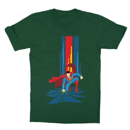 Sötétzöld Superman gyerek rövid ujjú póló - Superman Smash