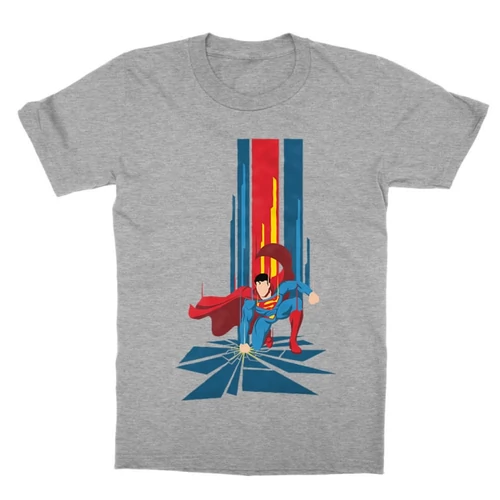 Sportszürke Superman gyerek rövid ujjú póló - Superman Smash