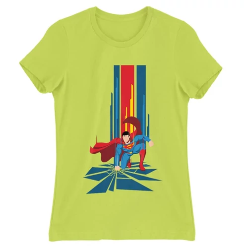 Almazöld Superman női rövid ujjú póló - Superman Smash