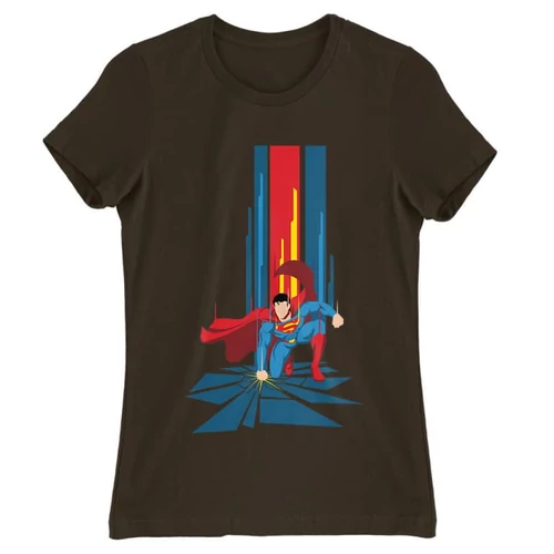 Barna Superman női rövid ujjú póló - Superman Smash
