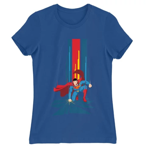 Királykék Superman női rövid ujjú póló - Superman Smash