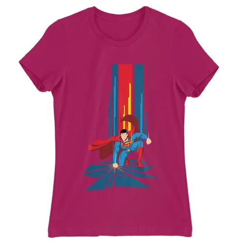 Pink Superman női rövid ujjú póló - Superman Smash