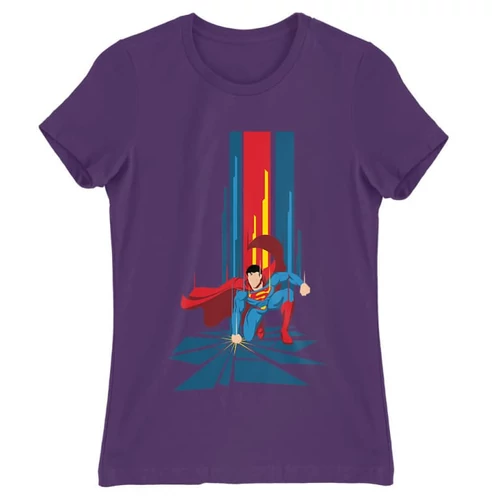 Sötétlila Superman női rövid ujjú póló - Superman Smash