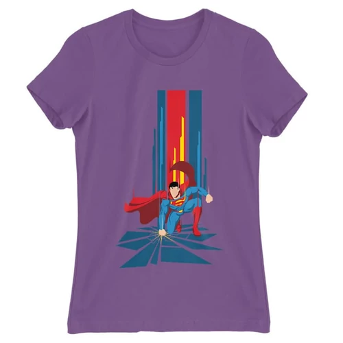 Világoslila Superman női rövid ujjú póló - Superman Smash