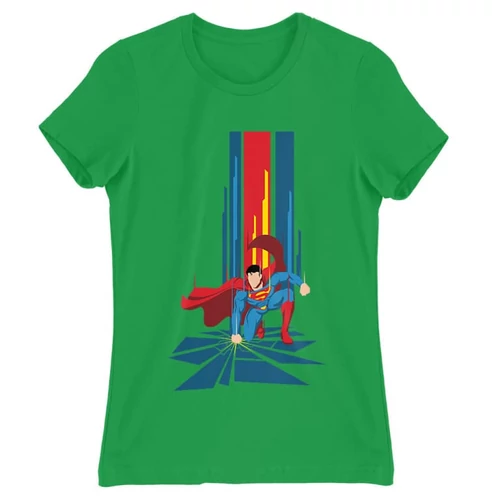 Zöld Superman női rövid ujjú póló - Superman Smash