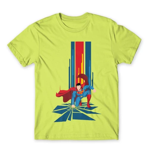 Almazöld Superman férfi rövid ujjú póló - Superman Smash