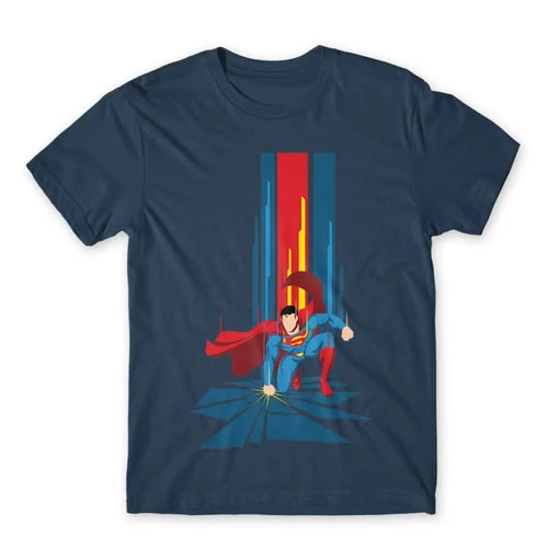 Denim Superman férfi rövid ujjú póló - Superman Smash