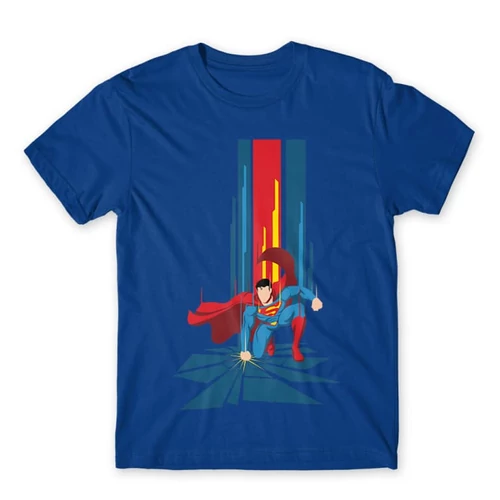 Királykék Superman férfi rövid ujjú póló - Superman Smash