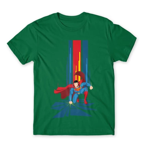 Zöld Superman férfi rövid ujjú póló - Superman Smash