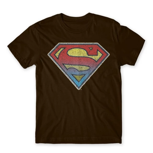 Barna Superman férfi rövid ujjú póló - Superman gradient logo