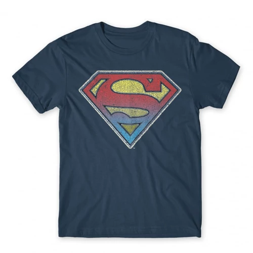 Denim Superman férfi rövid ujjú póló - Superman gradient logo
