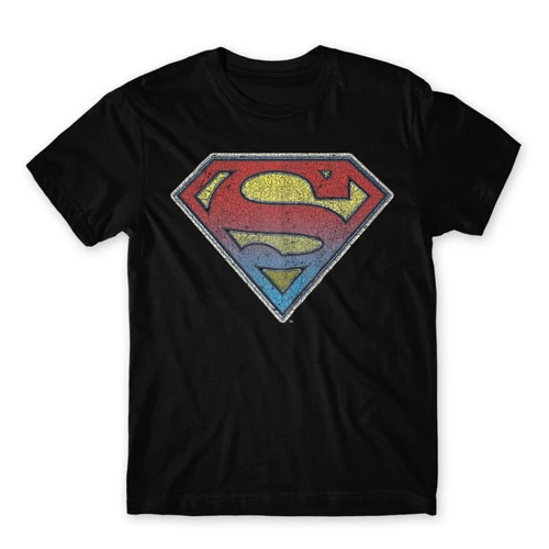 Fekete Superman férfi rövid ujjú póló - Superman gradient logo