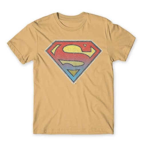 Homok Superman férfi rövid ujjú póló - Superman gradient logo