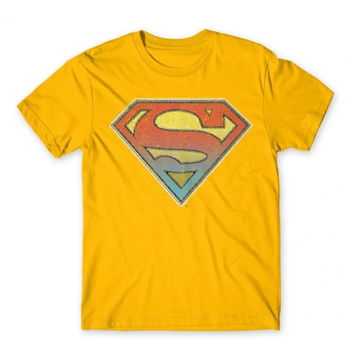 Sárga Superman férfi rövid ujjú póló - Superman gradient logo