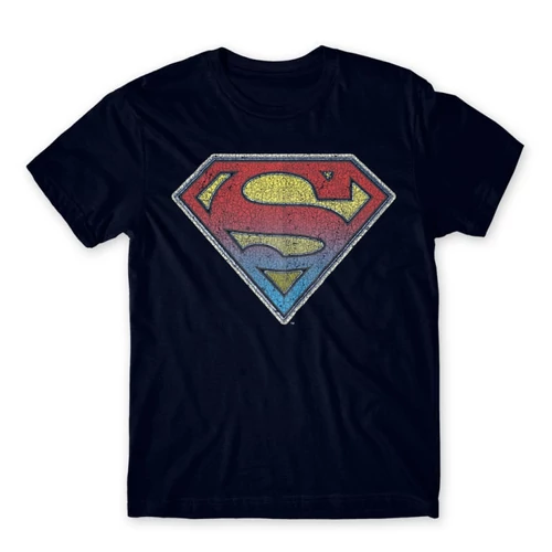 Sötétkék Superman férfi rövid ujjú póló - Superman gradient logo