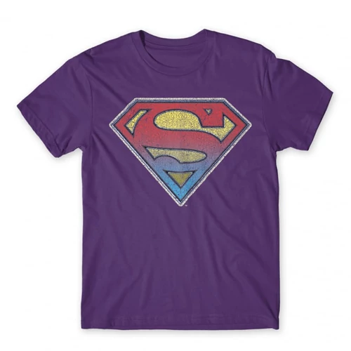 Sötétlila Superman férfi rövid ujjú póló - Superman gradient logo