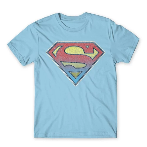Világoskék Superman férfi rövid ujjú póló - Superman gradient logo