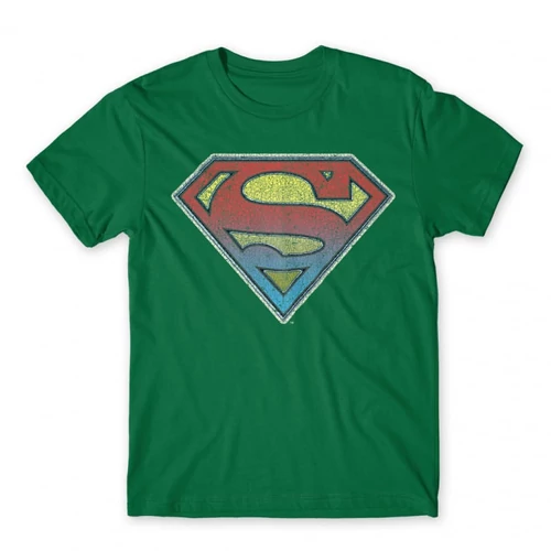 Zöld Superman férfi rövid ujjú póló - Superman gradient logo