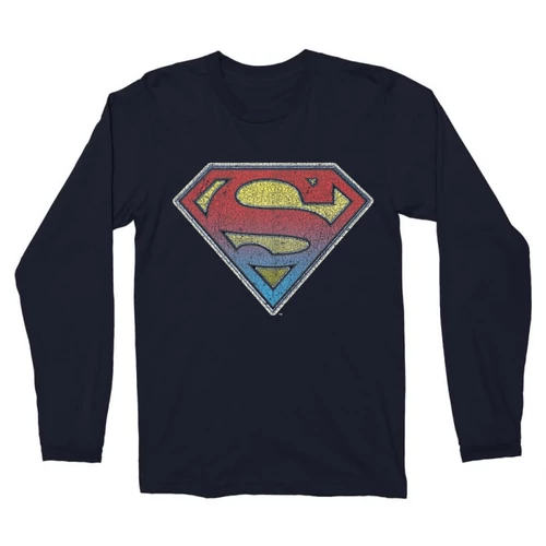 Sötétkék Superman férfi hosszú ujjú póló - Superman gradient logo