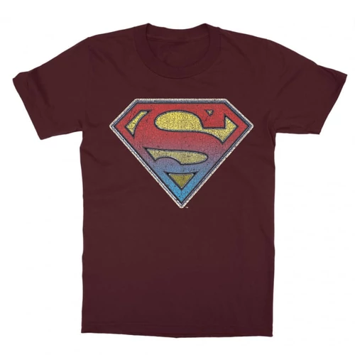 Bordó Superman gyerek rövid ujjú póló - Superman gradient logo