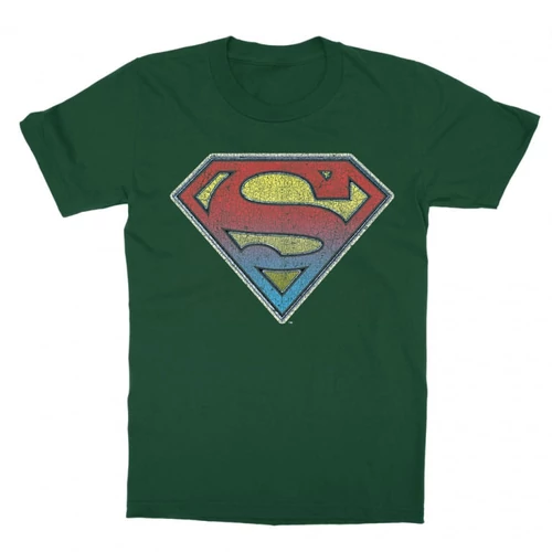 Sötétzöld Superman gyerek rövid ujjú póló - Superman gradient logo