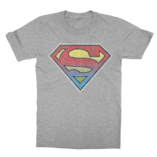 Sportszürke Superman gyerek rövid ujjú póló - Superman gradient logo