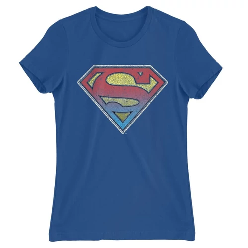 Királykék Superman női rövid ujjú póló - Superman gradient logo