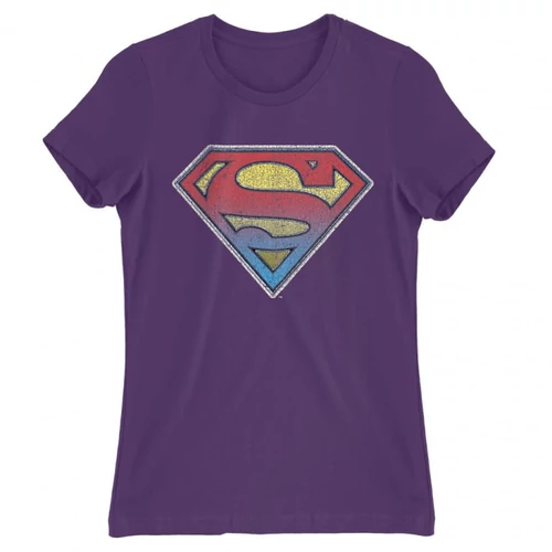 Sötétlila Superman női rövid ujjú póló - Superman gradient logo