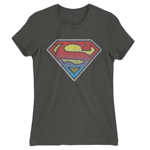 Sötétszürke Superman női rövid ujjú póló - Superman gradient logo