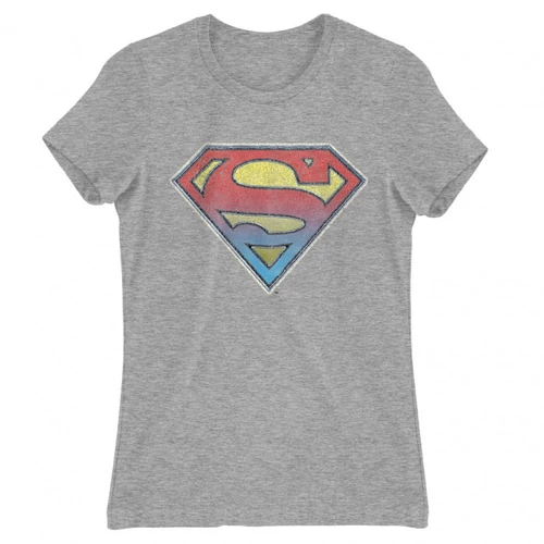 Sportszürke Superman női rövid ujjú póló - Superman gradient logo
