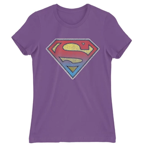 Világoslila Superman női rövid ujjú póló - Superman gradient logo