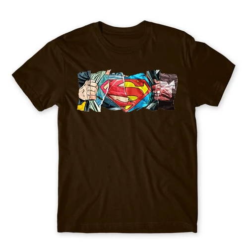 Barna Superman férfi rövid ujjú póló - Superman Comic