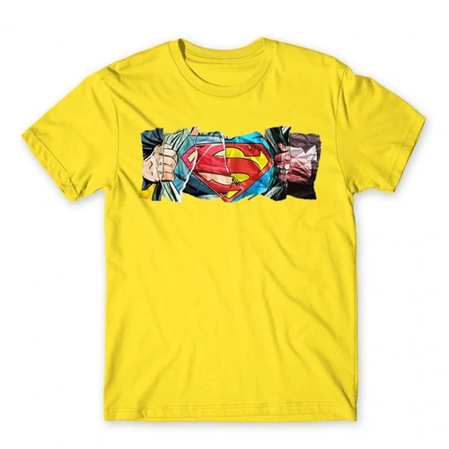 Citromsárga Superman férfi rövid ujjú póló - Superman Comic