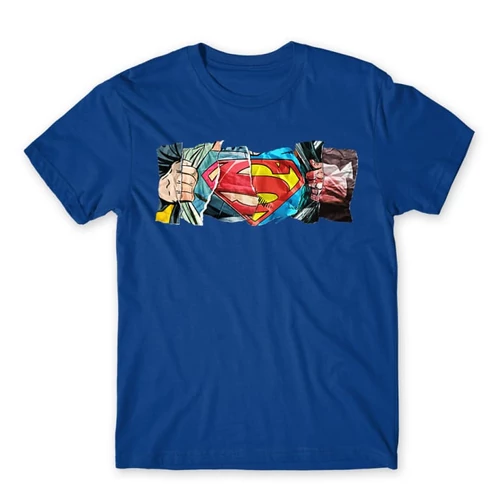 Királykék Superman férfi rövid ujjú póló - Superman Comic