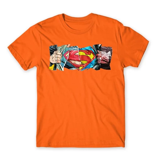 Narancs Superman férfi rövid ujjú póló - Superman Comic