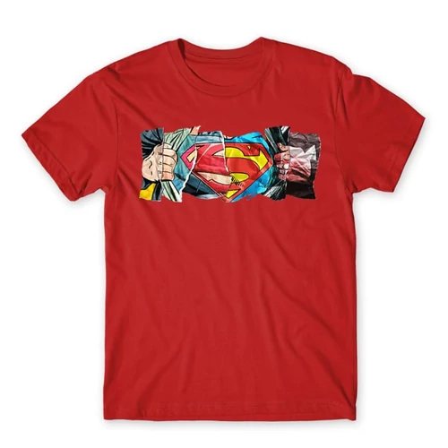 Piros Superman férfi rövid ujjú póló - Superman Comic