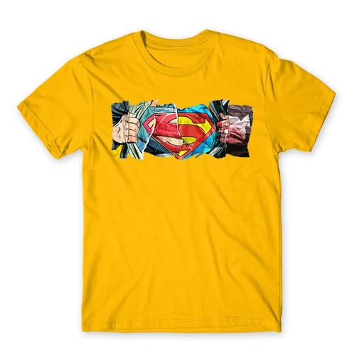 Sárga Superman férfi rövid ujjú póló - Superman Comic