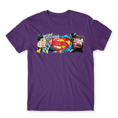 Sötétlila Superman férfi rövid ujjú póló - Superman Comic