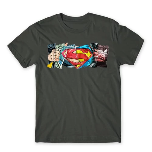 Sötétszürke Superman férfi rövid ujjú póló - Superman Comic