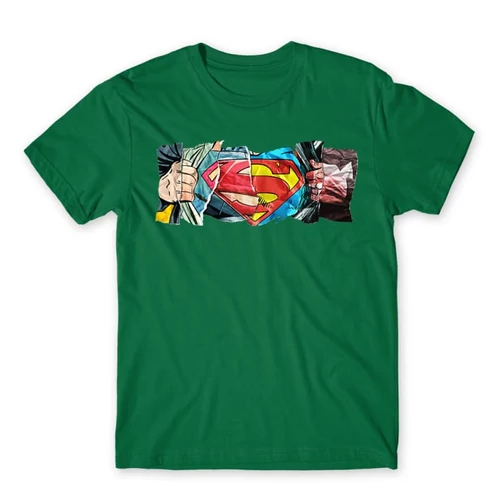 Zöld Superman férfi rövid ujjú póló - Superman Comic
