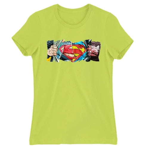 Almazöld Superman női rövid ujjú póló - Superman Comic