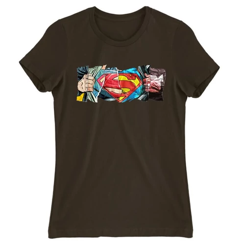 Barna Superman női rövid ujjú póló - Superman Comic