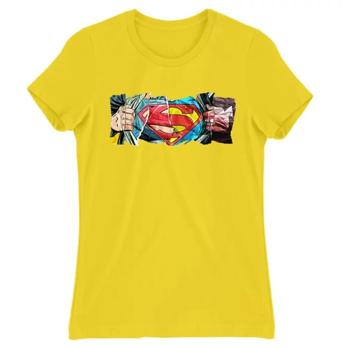 Citromsárga Superman női rövid ujjú póló - Superman Comic
